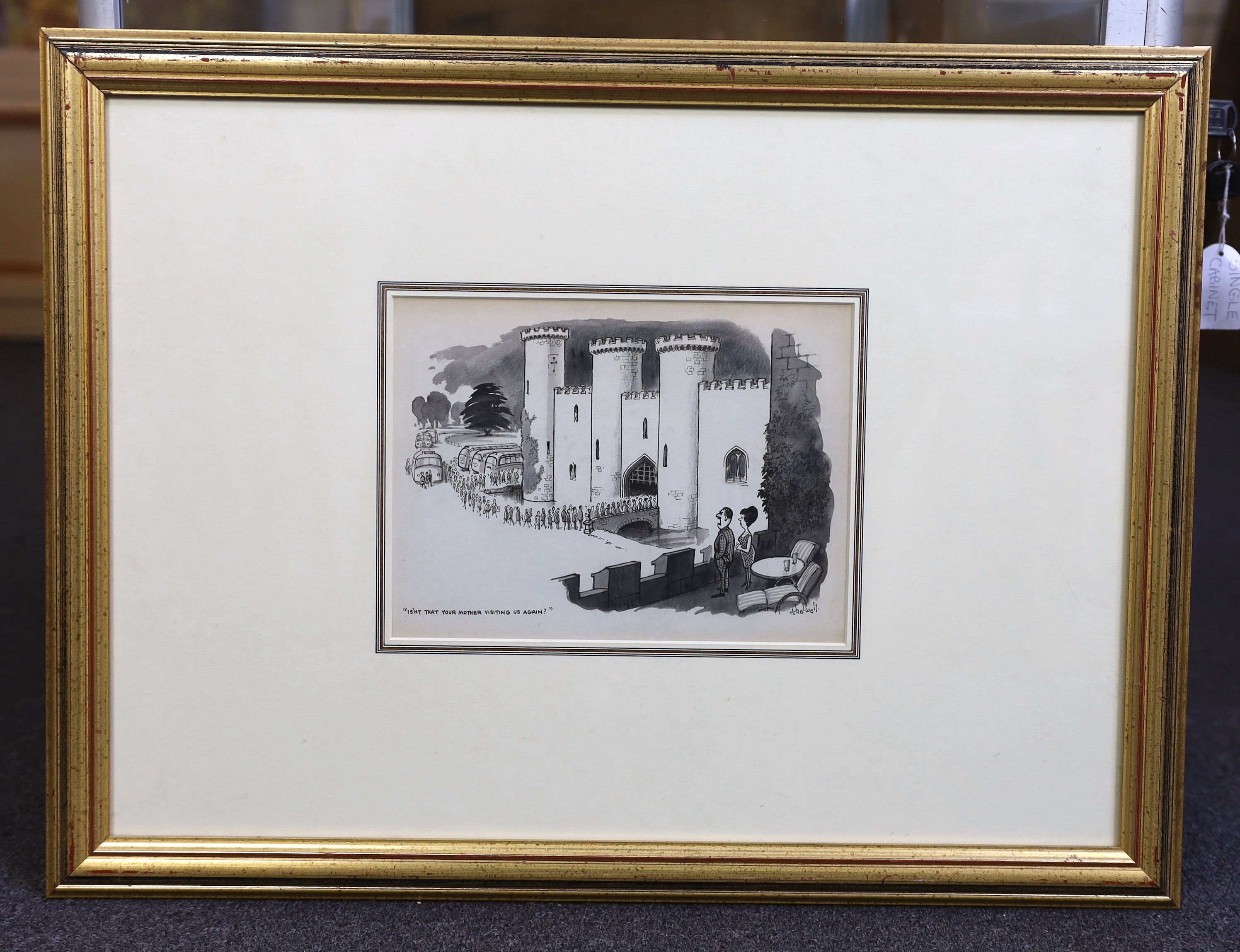 Norman Thelwell (English, 1923-2004), 'Isn't that your mother visiting us again?', pen, ink and monochrome watercolour, 18.5 x 24.5cm